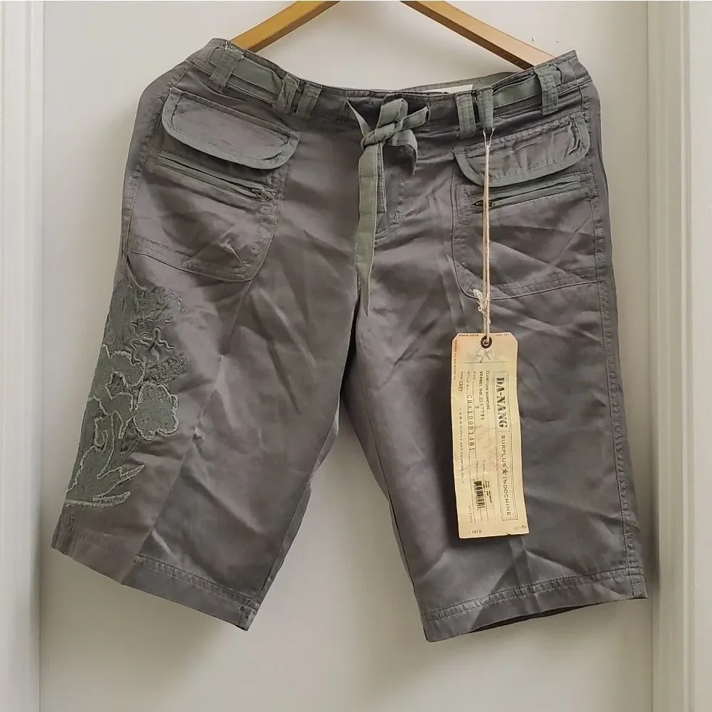 😍NWT Vintage Da-Nang Grey cargo shorts size S